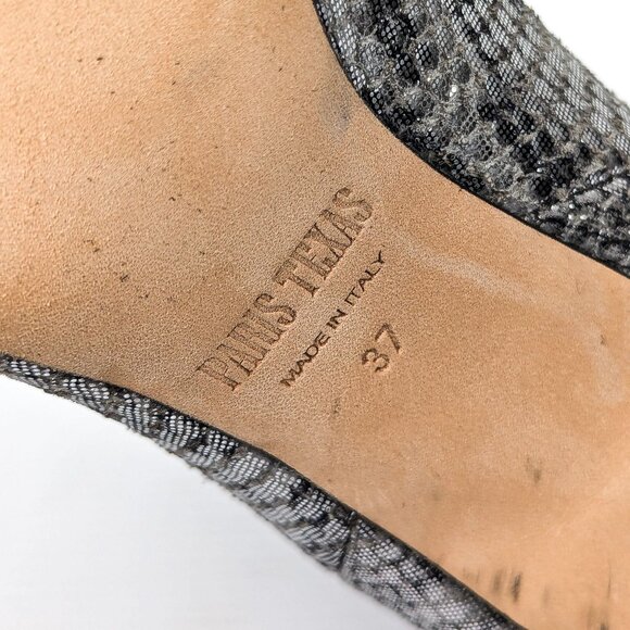 Paris Texas Wmn 60mm Slouchy Metallic Python Pointy Toe boots 6.5US 37EUR - Picture 8 of 8